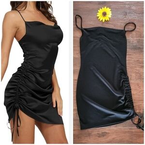 Prettylittlething Black Side Slip Dress🔅NEW🔅